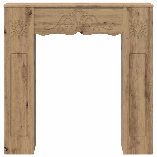 vidaXL Rám krbu Dub artisan 102 x 20 x 102 cm Kompozitné drevo – Obrázok 4