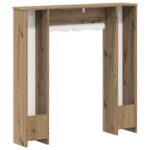 vidaXL Rám krbu Dub artisan 102 x 20 x 102 cm Kompozitné drevo – Obrázok 6