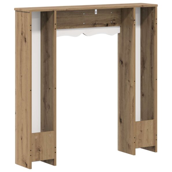 vidaXL Rám krbu Dub artisan 102 x 20 x 102 cm Kompozitné drevo – Obrázok 6