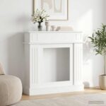 vidaXL Rám krbu Biela 102 x 26 x 100 cm Kompozitné drevo