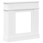 vidaXL Rám krbu Biela 102 x 26 x 100 cm Kompozitné drevo – Obrázok 2