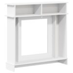 vidaXL Rám krbu Biela 102 x 26 x 100 cm Kompozitné drevo – Obrázok 6
