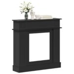 vidaXL Rám krbu Čierna 102 x 26 x 100 cm Kompozitné drevo – Obrázok 3