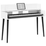 vidaXL Štúdiový stôl Biela 152 x 40 x 19,5 cm Kompozitné drevo – Obrázok 3