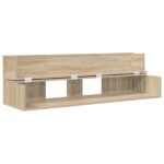 vidaXL Štúdiový stôl Dub sonoma 152 x 40 x 19,5 cm Kompozitné drevo – Obrázok 4