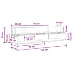 vidaXL Štúdiový stôl Dub artisan 152 x 40 x 19,5 cm Kompozitné drevo – Obrázok 11