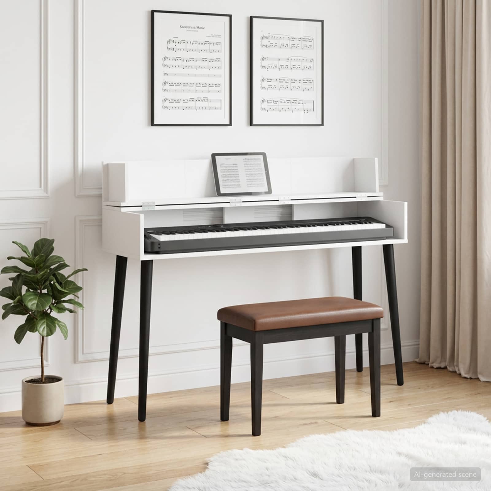 8006676_1.jpg vidaXL Štúdiový stôl Biela 130 x 40 x 19,5 cm Kompozitné drevo – Obrázok 1