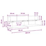 vidaXL Štúdiový stôl Biela 130 x 40 x 19,5 cm Kompozitné drevo – Obrázok 11