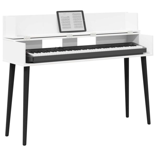 vidaXL Štúdiový stôl Biela 130 x 40 x 19,5 cm Kompozitné drevo – Obrázok 3