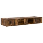 vidaXL Štúdiový stôl Dymový dub 130 x 40 x 19,5 cm Kompozitné drevo – Obrázok 7