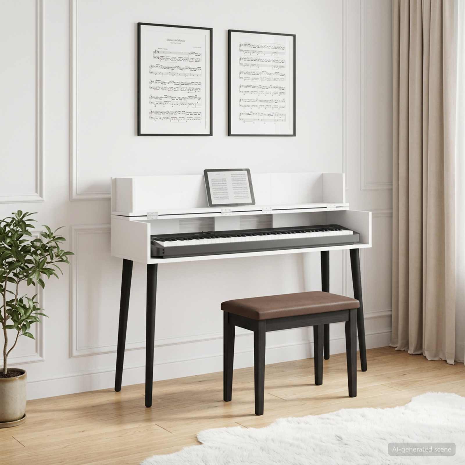 8006684_1.jpg vidaXL Štúdiový stôl Biela 110 x 40 x 19,5 cm Kompozitné drevo – Obrázok 1