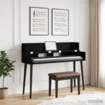 vidaXL Štúdiový stôl Čierny dub 110 x 40 x 19,5 cm Kompozitné drevo