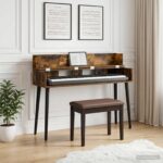 vidaXL Štúdiový stôl Dymový dub 110 x 40 x 19,5 cm Kompozitné drevo