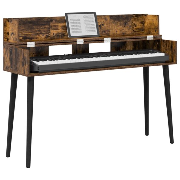 vidaXL Štúdiový stôl Dymový dub 110 x 40 x 19,5 cm Kompozitné drevo – Obrázok 3