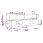 vidaXL Štúdiový stôl Dub artisan 110 x 40 x 19,5 cm Kompozitné drevo – Obrázok 11