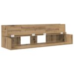 vidaXL Štúdiový stôl Dub artisan 110 x 40 x 19,5 cm Kompozitné drevo – Obrázok 4
