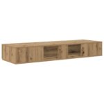 vidaXL Štúdiový stôl Dub artisan 110 x 40 x 19,5 cm Kompozitné drevo – Obrázok 7