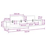 vidaXL Štúdiový stôl Čierny dub 152 x 36 x 19,5 cm Kompozitné drevo – Obrázok 11