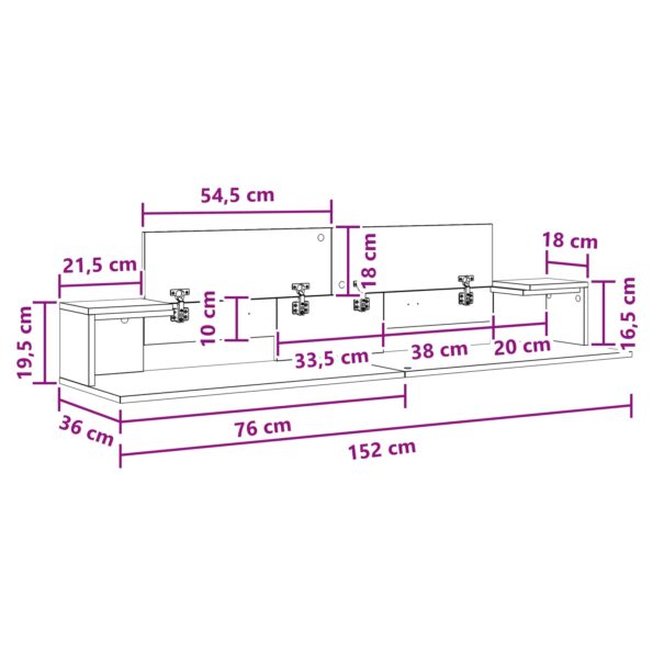 vidaXL Štúdiový stôl Čierny dub 152 x 36 x 19,5 cm Kompozitné drevo – Obrázok 11