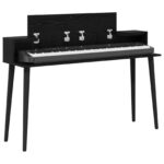vidaXL Štúdiový stôl Čierny dub 152 x 36 x 19,5 cm Kompozitné drevo – Obrázok 3