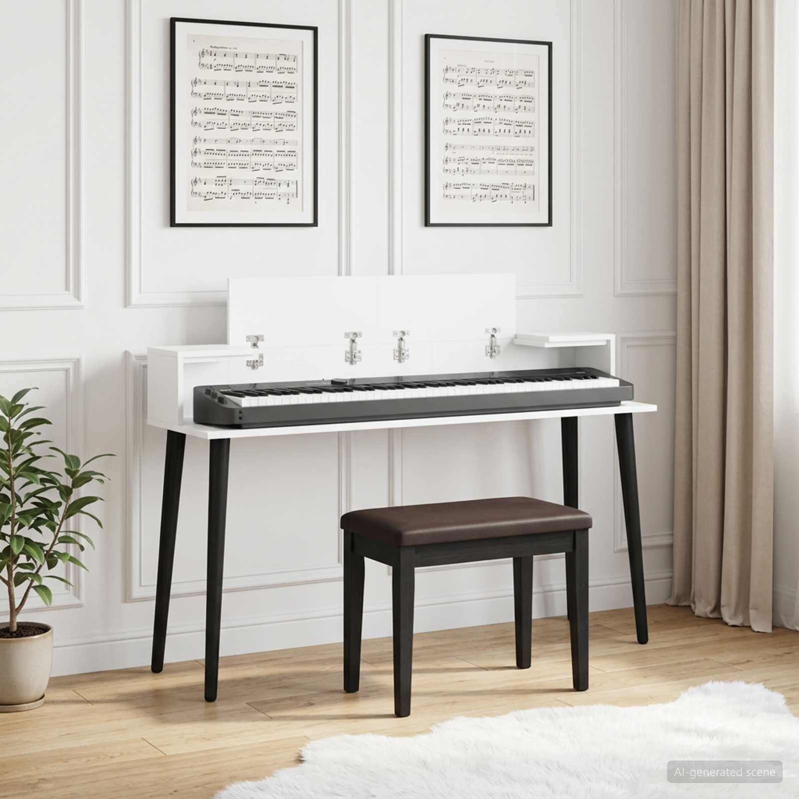 8006700_1.jpg vidaXL Štúdiový stôl Biela 130 x 36 x 19,5 cm Kompozitné drevo – Obrázok 1