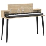 vidaXL Štúdiový stôl Dub sonoma 130 x 36 x 19,5 cm Kompozitné drevo – Obrázok 3