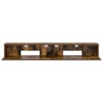 vidaXL Štúdiový stôl Dymový dub 130 x 36 x 19,5 cm Kompozitné drevo – Obrázok 5