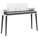 vidaXL Štúdiový stôl Biela 110 x 36 x 19,5 cm Kompozitné drevo – Obrázok 3