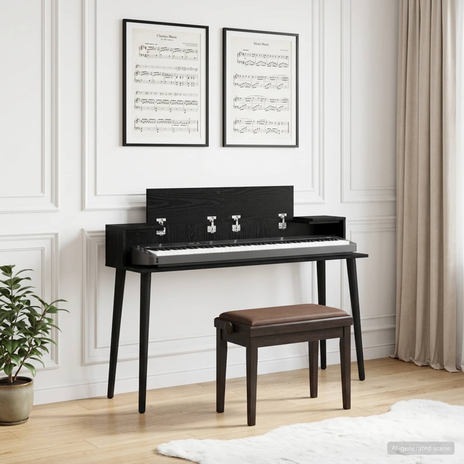 8006709_1.jpg vidaXL Štúdiový stôl Čierny dub 110 x 36 x 19,5 cm Kompozitné drevo – Obrázok 1