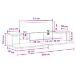 vidaXL Štúdiový stôl Sonoma 110 x 36 x 19,5 cm Kompozitné drevo – Obrázok 10