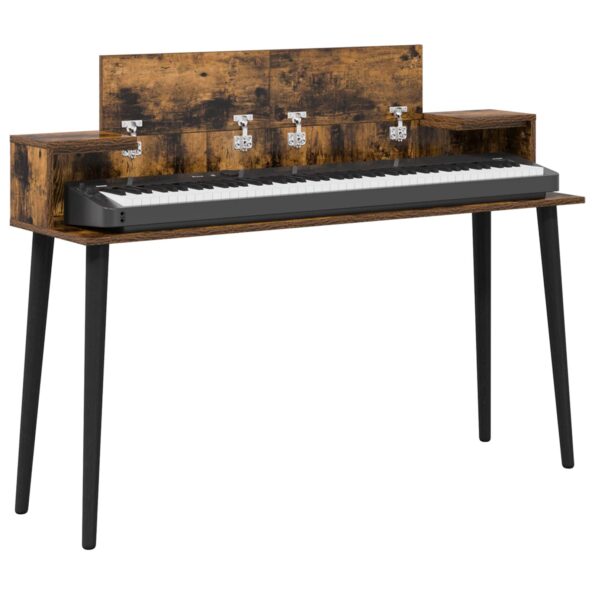 vidaXL Štúdiový stôl Dymový dub 110 x 36 x 19,5 cm Kompozitné drevo – Obrázok 3