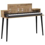 vidaXL Štúdiový stôl Dub artisan 110 x 36 x 19,5 cm Kompozitné drevo – Obrázok 3