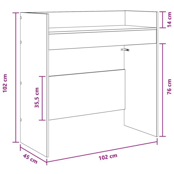 vidaXL DJ stôl Biela 102 x 45 x 102 cm Kompozitné drevo – Obrázok 9
