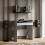 vidaXL DJ stôl Betónovo sivá 102 x 45 x 102 cm Kompozitné drevo