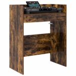 vidaXL DJ stôl Dymový dub 102 x 45 x 102 cm Kompozitné drevo – Obrázok 3
