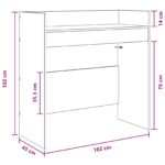 vidaXL DJ stôl Dymový dub 102 x 45 x 102 cm Kompozitné drevo – Obrázok 9