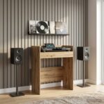 vidaXL DJ stôl Dub artisan 102 x 45 x 102 cm Kompozitné drevo