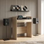 vidaXL DJ stôl Dub sonoma 82 x 45 x 102 cm Kompozitné drevo