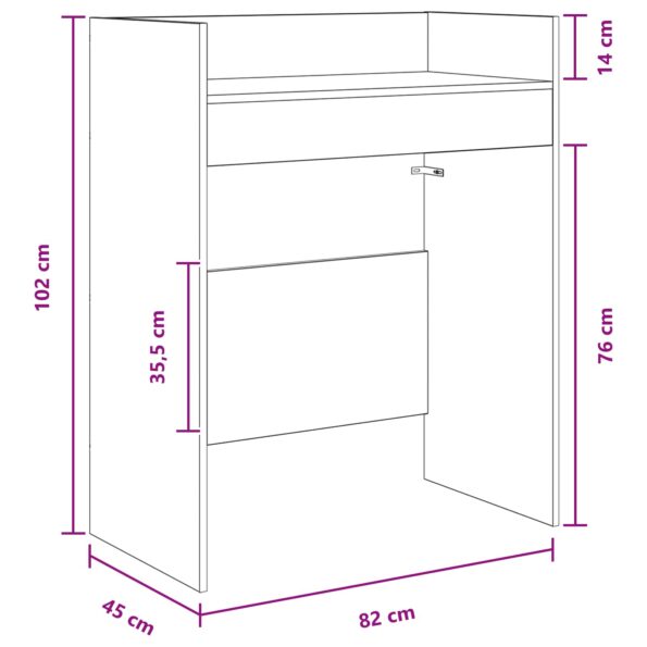 vidaXL DJ stôl Dub sonoma 82 x 45 x 102 cm Kompozitné drevo – Obrázok 9