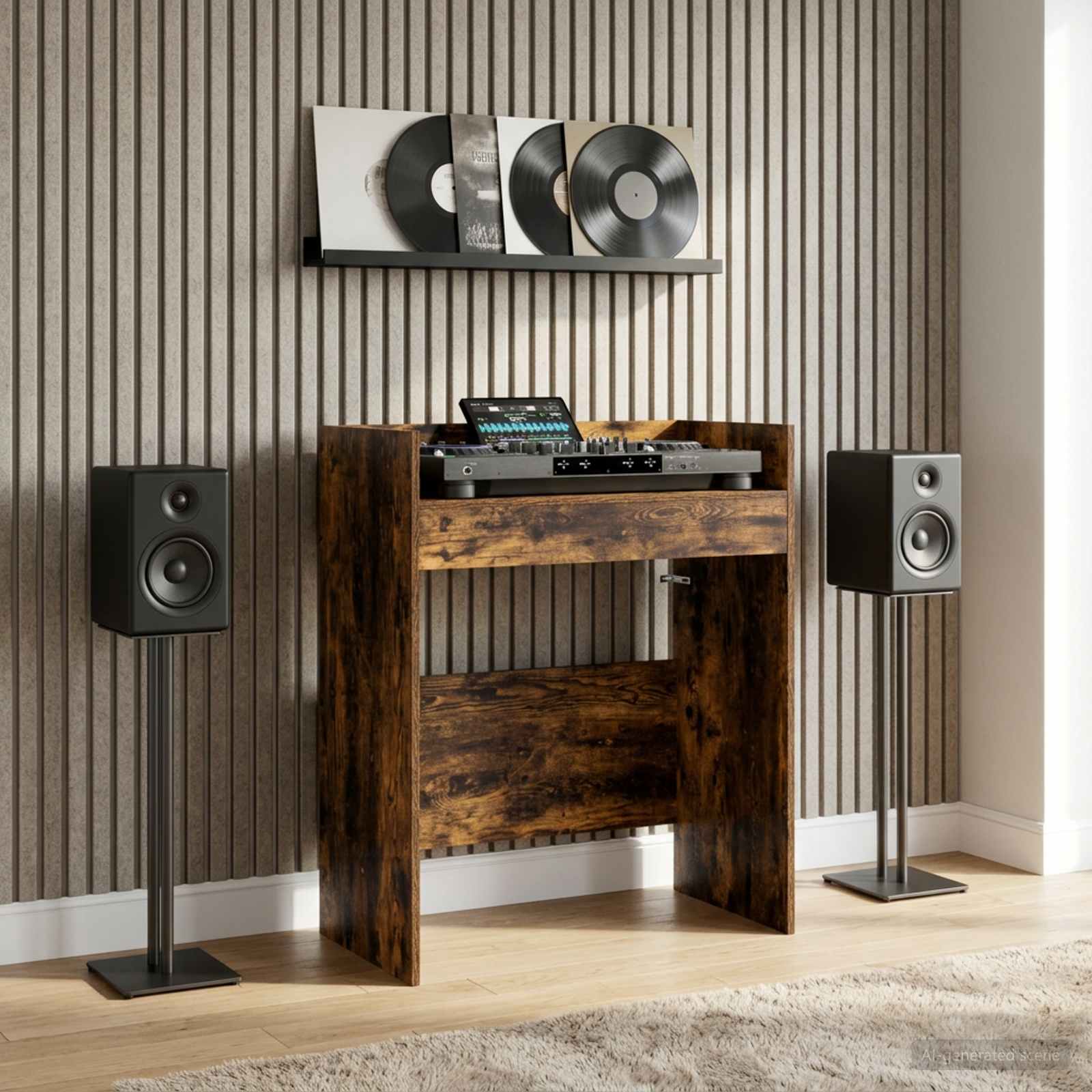 8006752_1.jpg vidaXL DJ stôl Dymový dub 82 x 45 x 102 cm Kompozitné drevo – Obrázok 1