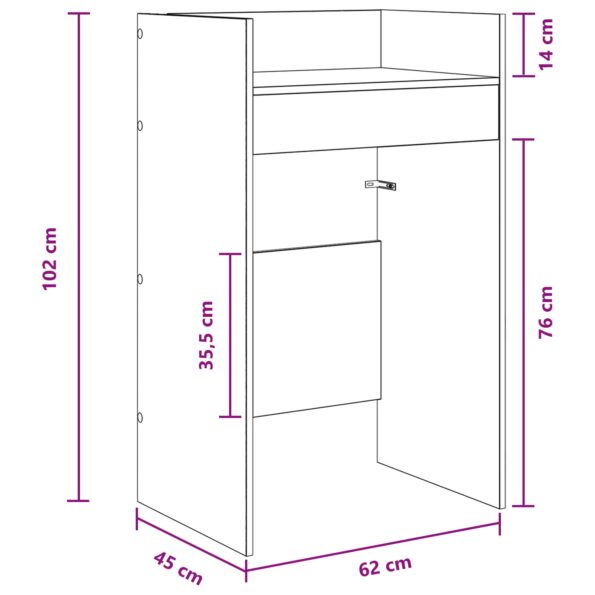 vidaXL DJ stôl Dub sonoma 62 x 45 x 102 cm Kompozitné drevo – Obrázok 9
