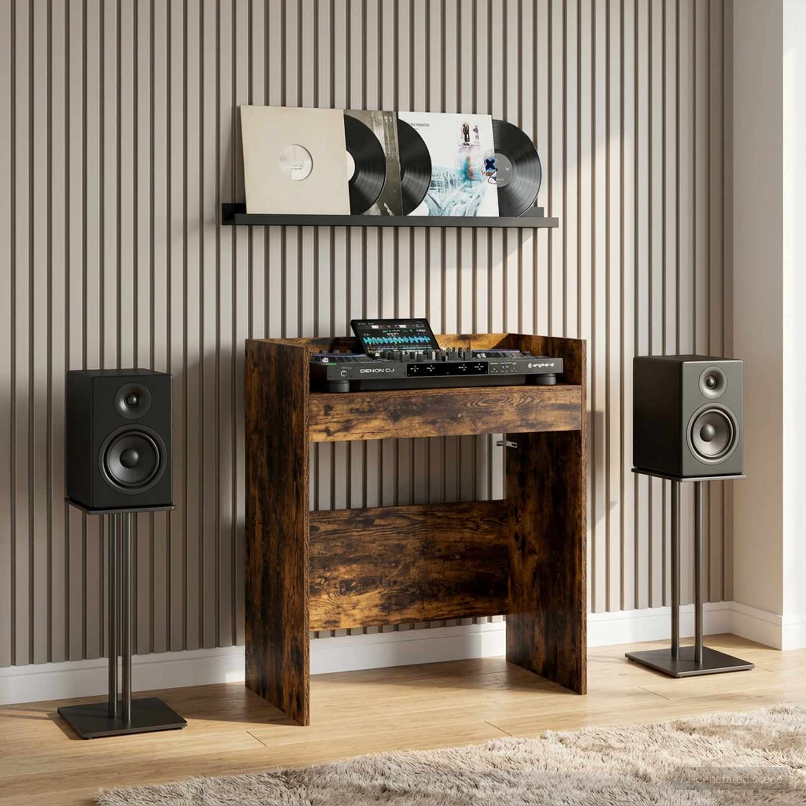 8006760_1.jpg vidaXL DJ stôl Dymový dub 62 x 45 x 102 cm Kompozitné drevo – Obrázok 1