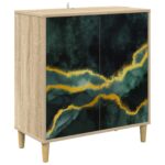 vidaXL Servírovacia skriňa WIJHE Sonoma 69 x 33 x 75 cm – Obrázok 2