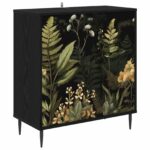vidaXL Servírovacia skriňa RHENEN Čierny dub 69 x 33 x 76 cm – Obrázok 2