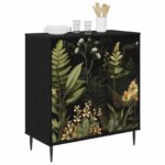 vidaXL Servírovacia skriňa RHENEN Čierny dub 69 x 33 x 76 cm – Obrázok 3