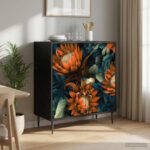 vidaXL Servírovacia skriňa LOCHEM Čierny dub 69 x 33 x 76 cm