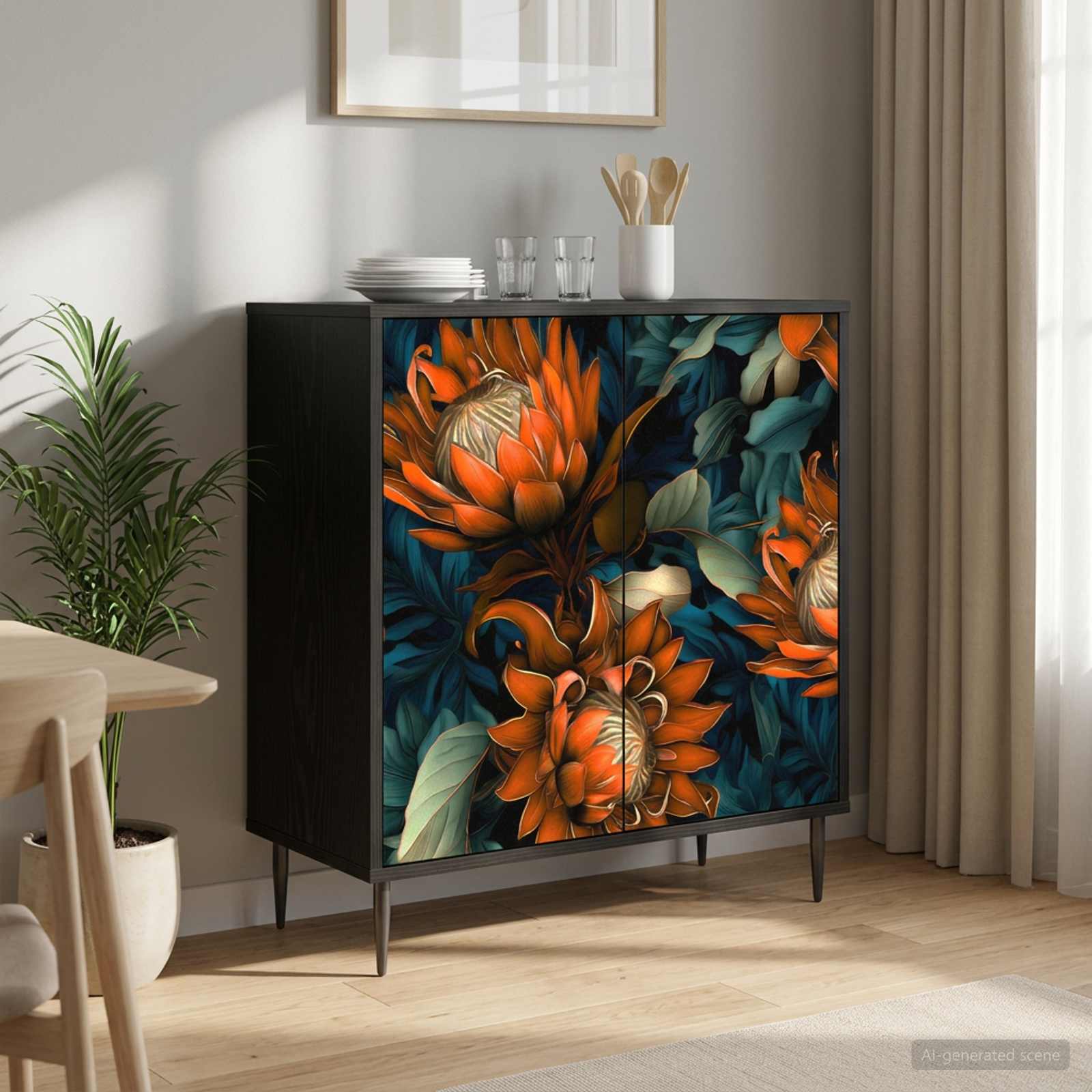 8006930_1.jpg vidaXL Servírovacia skriňa LOCHEM Čierny dub 69 x 33 x 76 cm – Obrázok 1