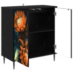 vidaXL Servírovacia skriňa LOCHEM Čierny dub 69 x 33 x 76 cm – Obrázok 3