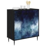 vidaXL Servírovacia skriňa RAALTE Čierny dub 69 x 33 x 76 cm – Obrázok 3