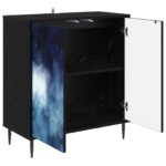 vidaXL Servírovacia skriňa RAALTE Čierny dub 69 x 33 x 76 cm – Obrázok 4